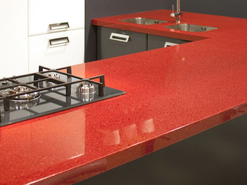 lakha red granite kitchen countertop