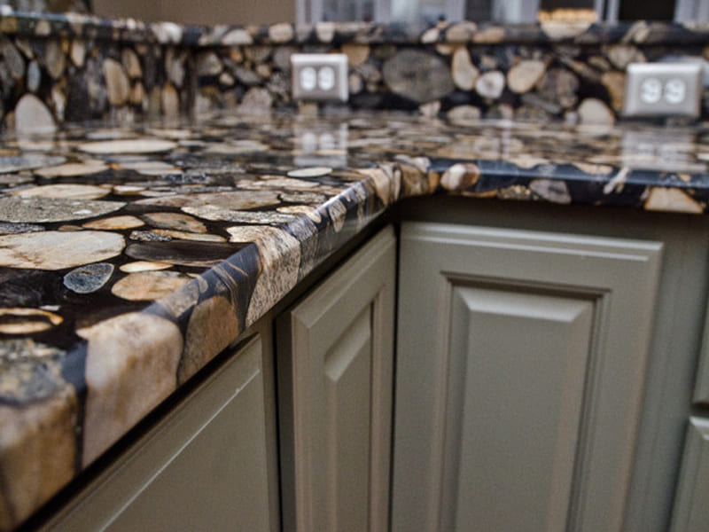 pebble black granite kitchen counter tops