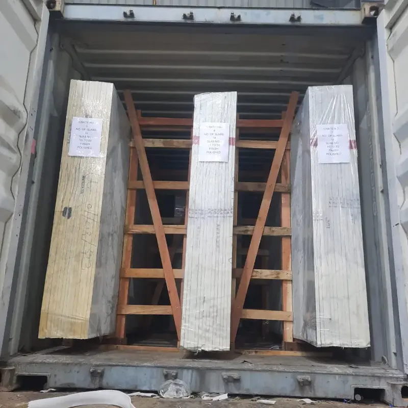 Gangsaw slab packing